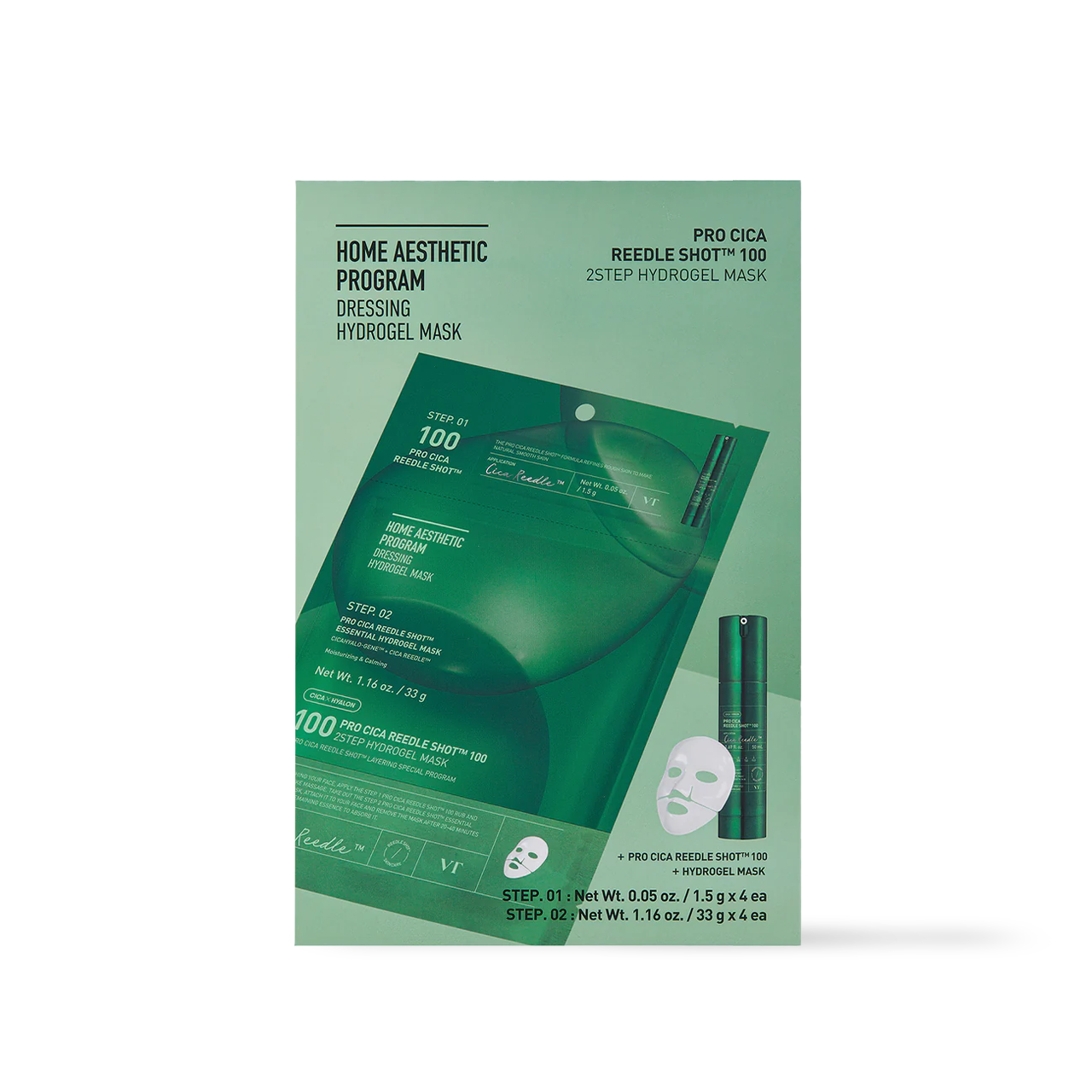 PRO CICA Reedle Shot 100 2STEP Hydrogel Mask - 2type