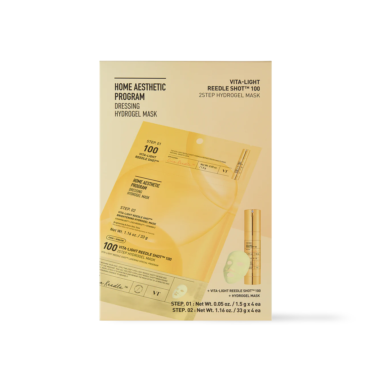 VITA-LIGHT Reedle Shot 100 2STEP Hydrogel Mask - 2type
